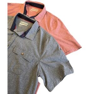 Avalanche Men's Performance Short Sleeve Woven Shirt Lot (2) Size L Red, Blue